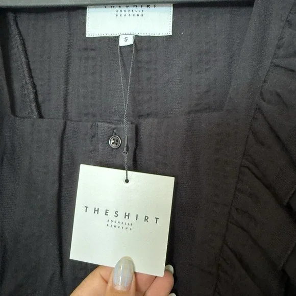 THESHIRT Rochelle Behrens Dress Women's Size Small Tiered Black Ruffle NWT - Picture 5 of 5